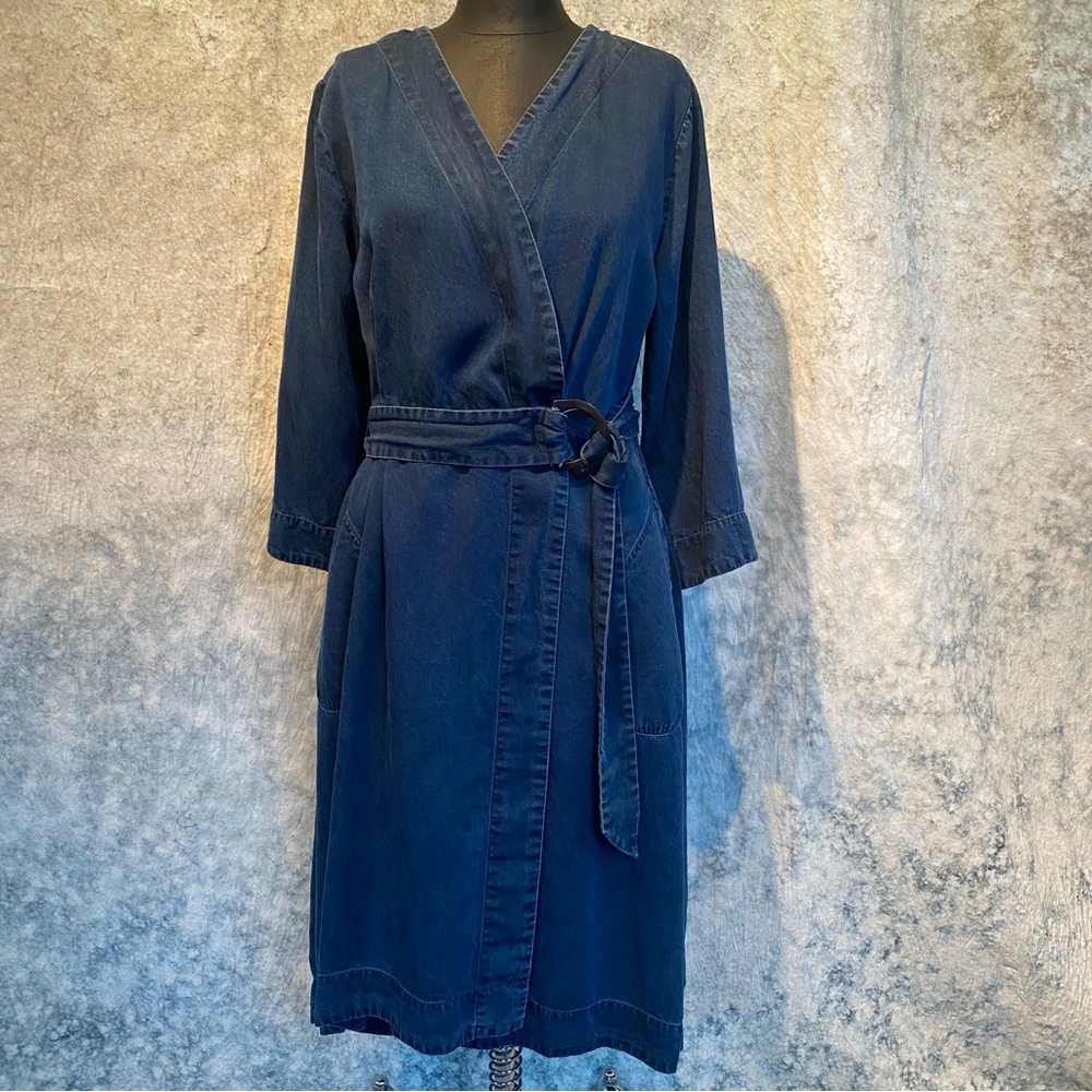Soft surroundings, denim wrap dress size S
